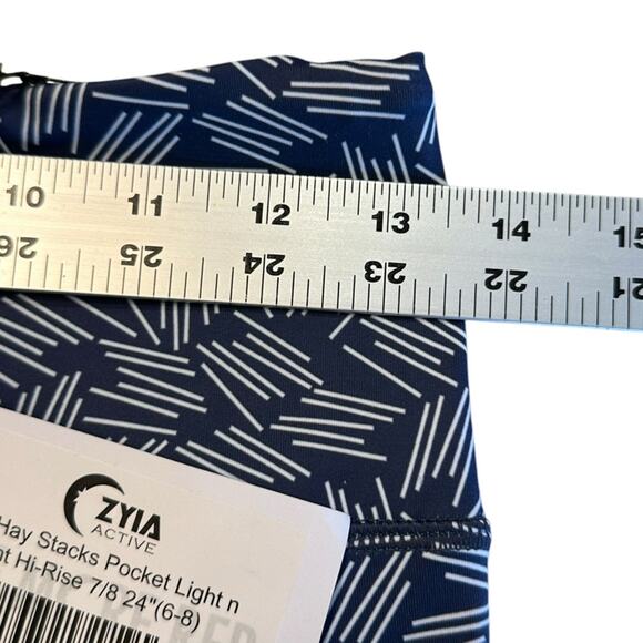 Zyia Active Navy Haystack Light N Tight High Rise 7/8 Leggings 24” Inseam NWT - Picture 3 of 6